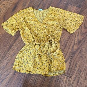 Floral Wrapped Blouse Sienna Sky